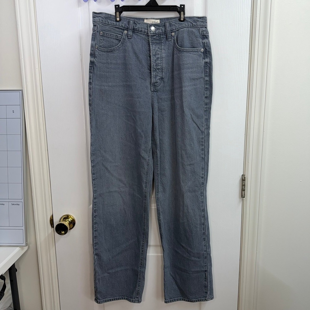 Universal Thread gray blue highest rise straight cotton stretch denim jeans 10